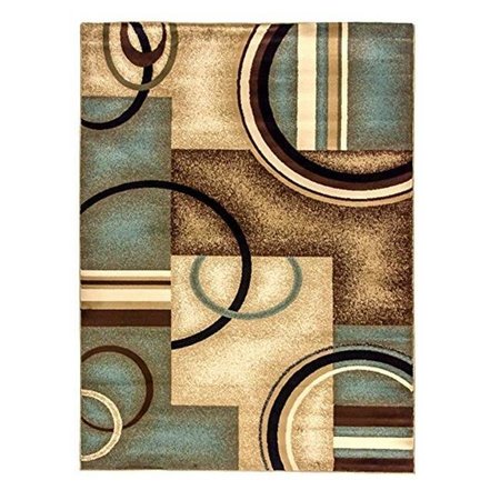 WELL WOVEN Well Woven 547862 Arcs & Shapes Modern Runner Rug; Light Blue - 2 ft. 3 in. x 7 ft. 3 in. 547862